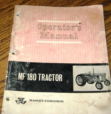 Massey ferguson 180 tractor operators manual mf