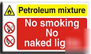 Petrol-no smoke sign-adh.vinyl-600X350MM(mu-026-au)