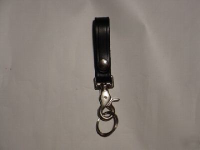 Strong key holder in black leather