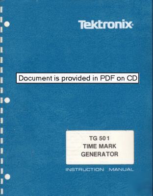 Tek tektronix TG501 tg 501 operation & service manual