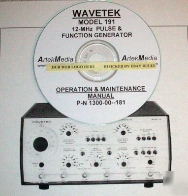 Wavetek 191 instruction manual (operating &maintenance)