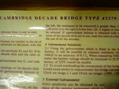 Cambridge decade bridge - type 43379 no. L703764 - vgc 