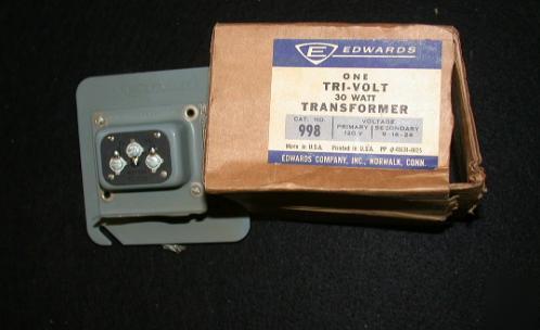 Edwards tri volt 30V transformer #998 signal security