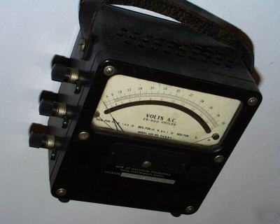 Weston model 433 antique ac voltmeter 0-30 volts mirror