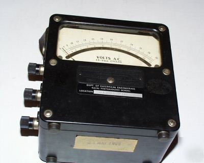 Weston model 433 antique ac voltmeter 0-30 volts mirror