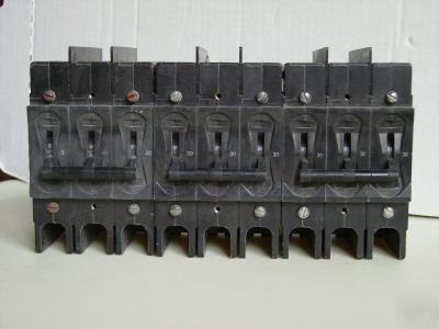 Lot of 3 airpax circuit breakers 3P 600V 30A