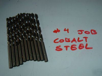 New 11 #4 jobber drill bits cobalt steel usa