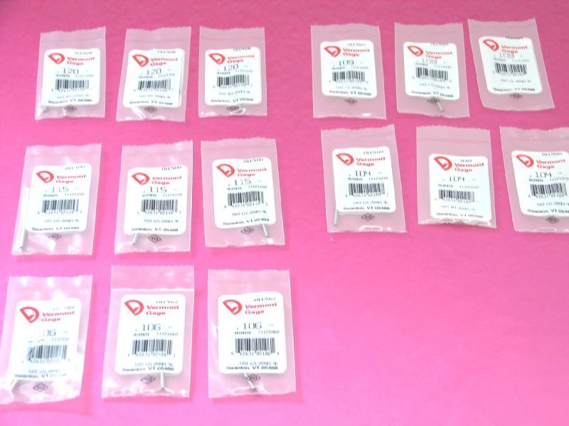 New 15 ind. class zz high prec. steel pin gages 5 sizes