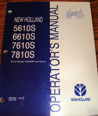 New holland 5610S to 7810S tractor operator's manual nh