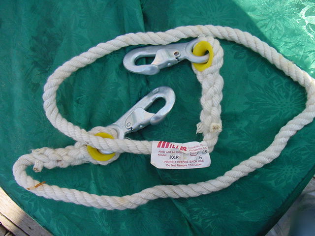 Miller 201R nylon rope lanyard 6' equipment sling ?