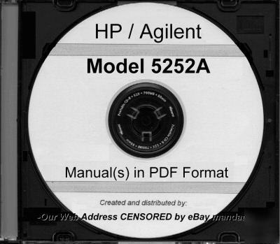 Agilent hp 5252A service and operating manual HP5252A