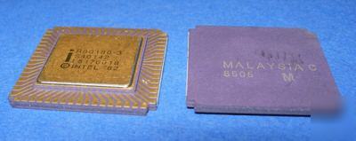 New R80186-3 intel vintage rare cpu gold 80186 