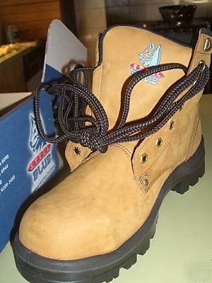 Nib b steel blue lace up safety boots - size 11