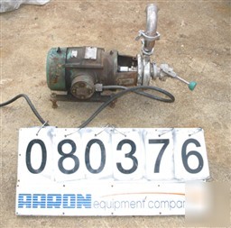 Used: tri-clover centrifugal pump, model C216ME18T-s, 3
