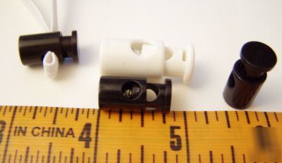25 mini/sm toggles cord locks, black barrel cylinder