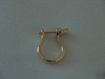 14KT yellow gold solid shackle earring - 20MM (3/4