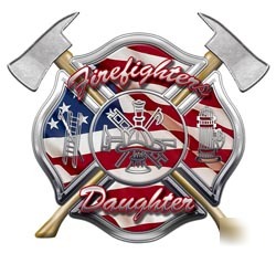 Firefighters daughter decal reflective 2