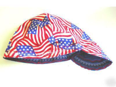 New usa flag print america welding hat 7 1/8