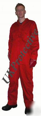Red stud front boiler suit, overall, workwear - 2XL