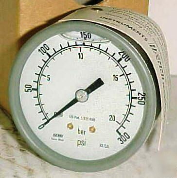 New haenni hydraulic pressure gauge 300 psi 2-1/2