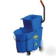 Wavebrake mop bucket wringer combo blue rcp 7588-88