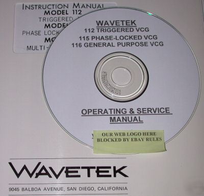Wavetek 112 115 & 116 service & operating manual