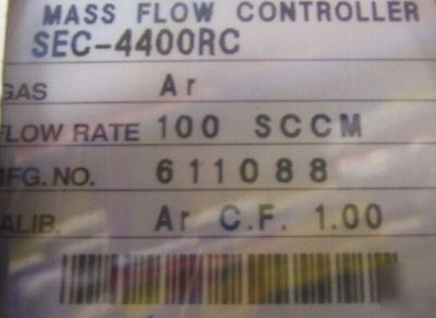  stec mass flow controller sec-4400RC ar 100 sccm