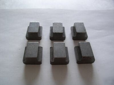 6 blank metric t- nuts for 08MM slot, semiacabecas-t
