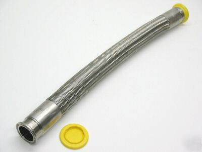 Braided stainless teflon sanitary flexible hose 1Â½
