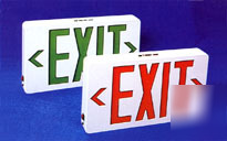 Compact led exit sign /w battery backup (red or green)