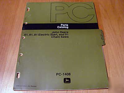 John deere 61 81 91 chainsaw parts manual catalog jd
