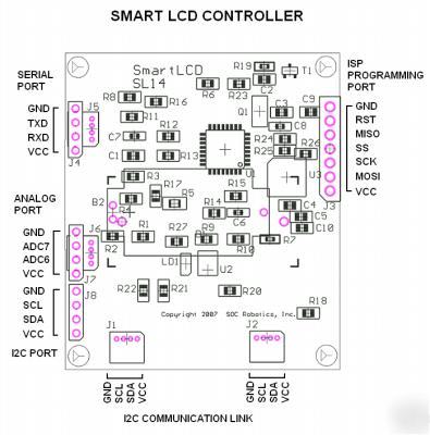Smartlcd lcd display controller with ATMEGA168 I2C