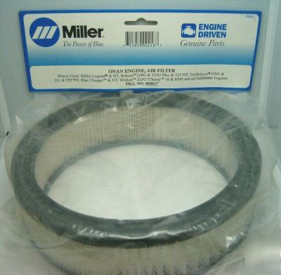 Miller 064617 onan bobcat engine air filter