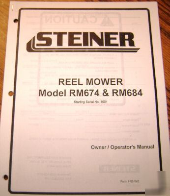 Steiner tractor reel mower operator's manual 