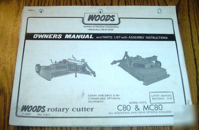 Woods C80 MC80 rotary mower operator's parts manual
