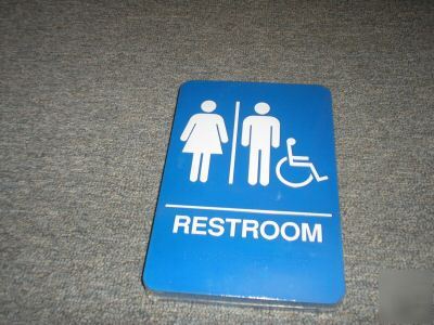 2 pc ada unisex restroom 6X9 braille/symbol/text sign