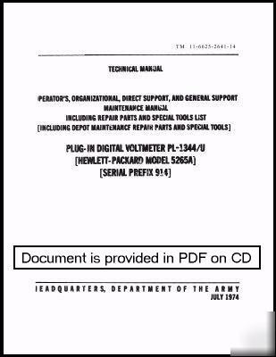 Agilent hp 5265A voltmeter operation & service manual