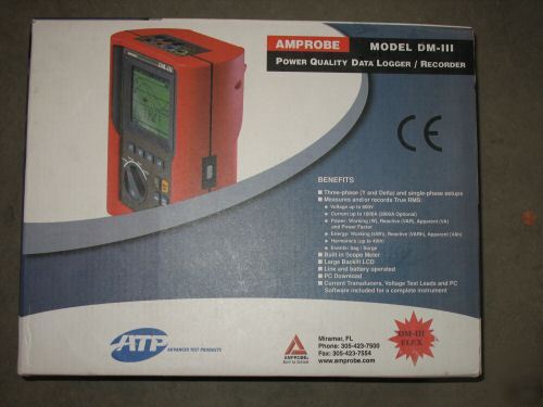 Amprobe dmiiis power quality data logger recorder dmiii