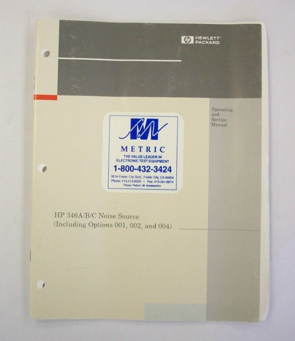 Hp / agilent 346A/346B/34 op/service manual - $5 ship 