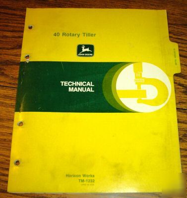 John deere 850-950 tractor 40 tiller technical manual