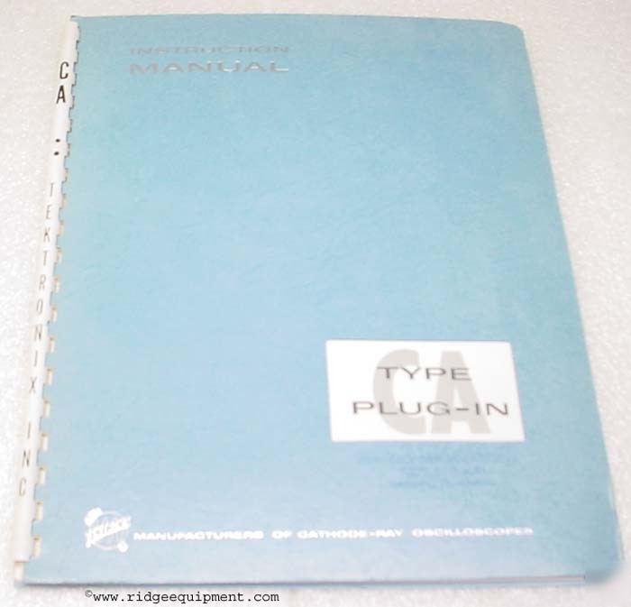 Tektronix type ca plugin manual op/service