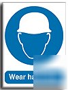 Wear hard hats sign-adh.vinyl-200X250MM(ma-014-ae)