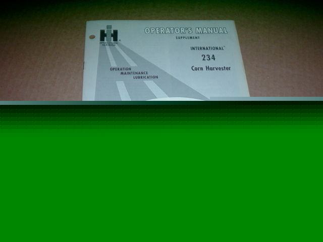 Ih 234 corn picker farmall 766-1026 operator manual