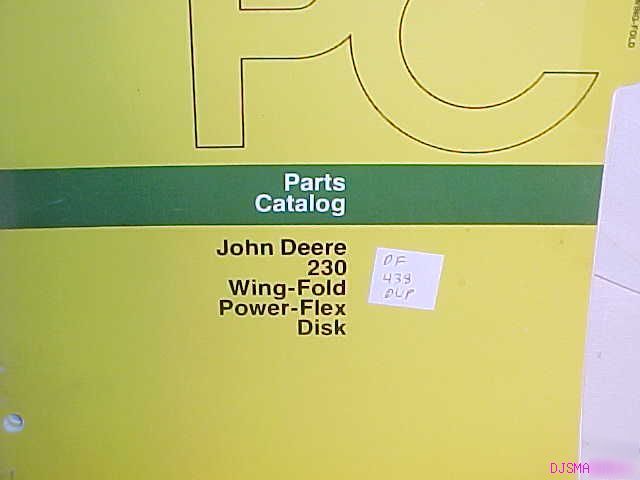 John deere 230 power flex wing fold disk parts catalog