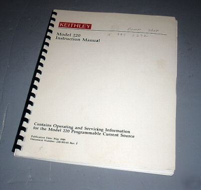 Keithley 220 operation & service manual 901-01 rev.f