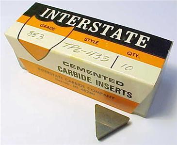 Lot of 10 interstate carbide inserts tpg 433 triangle