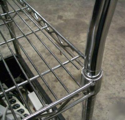 Metro adjustable 2-shelf open wire utility cart