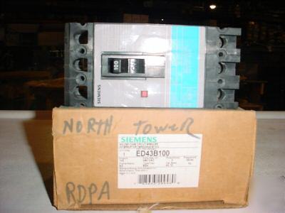 Siemens ED43B100 circuit breaker 3POLE 100A 480V