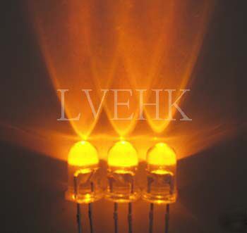 50P superbright 5MM amber led lamp 10,000MCD+ resistor