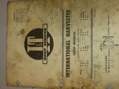 International i & t tractor shop manual a b c h m cub +